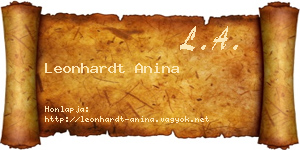 Leonhardt Anina névjegykártya